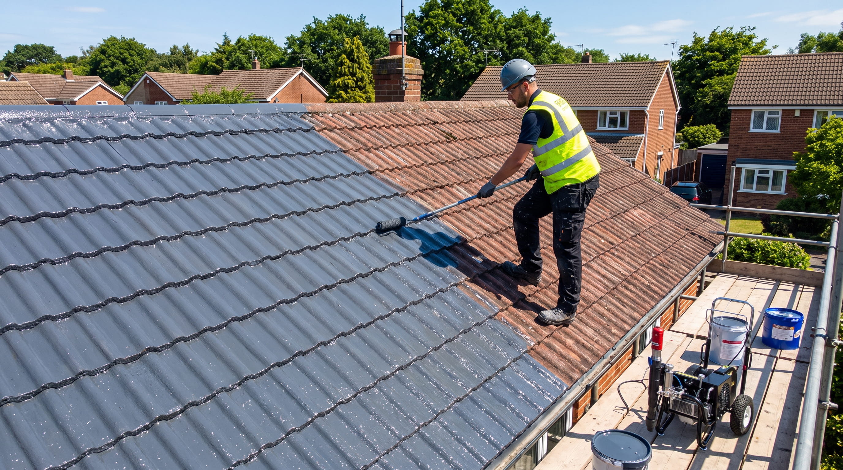 Professional Roof Coating Service Detail